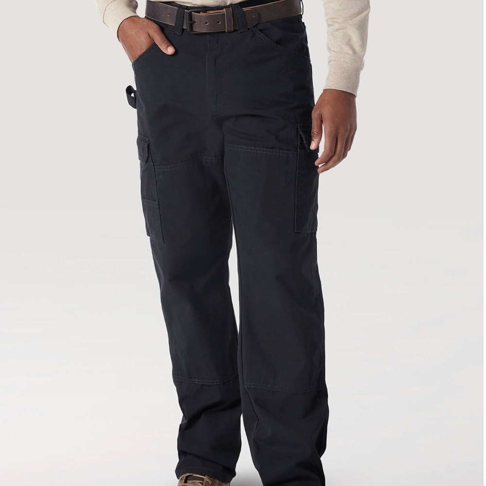 Wrangler Men's Riggs Workwear Dark Black Cargo Pants Size 46x34